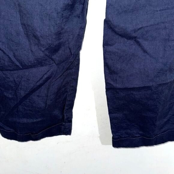 Ellen Tracy Linen Cropped Pants M Elastic Waistband - Picture 6 of 10